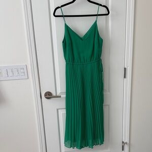 ASOS Green Midi Dress with Pleats